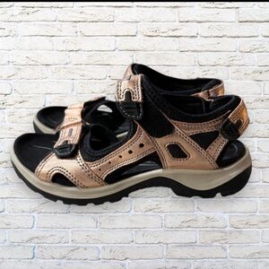 Like New ECCO Women's Adjustable Hiking Sandal Rose Gold Size 36 or 5 - 5.5